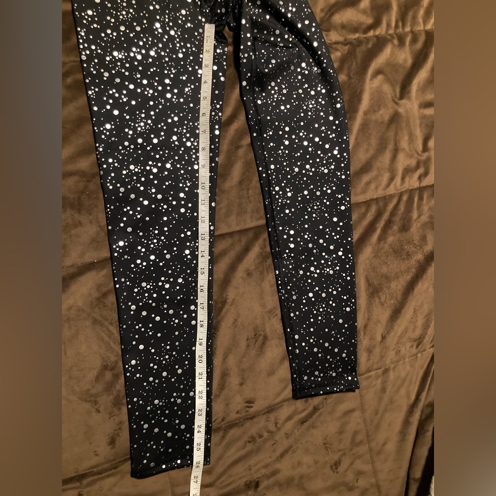 Balance Collection Black and Silver Patterned Leggings, medium, new, dry-wik - Picture 2 of 8